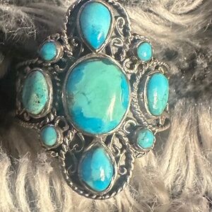 Gorgeous Genuine Turquoise Ring in .925 Sterling Silver
